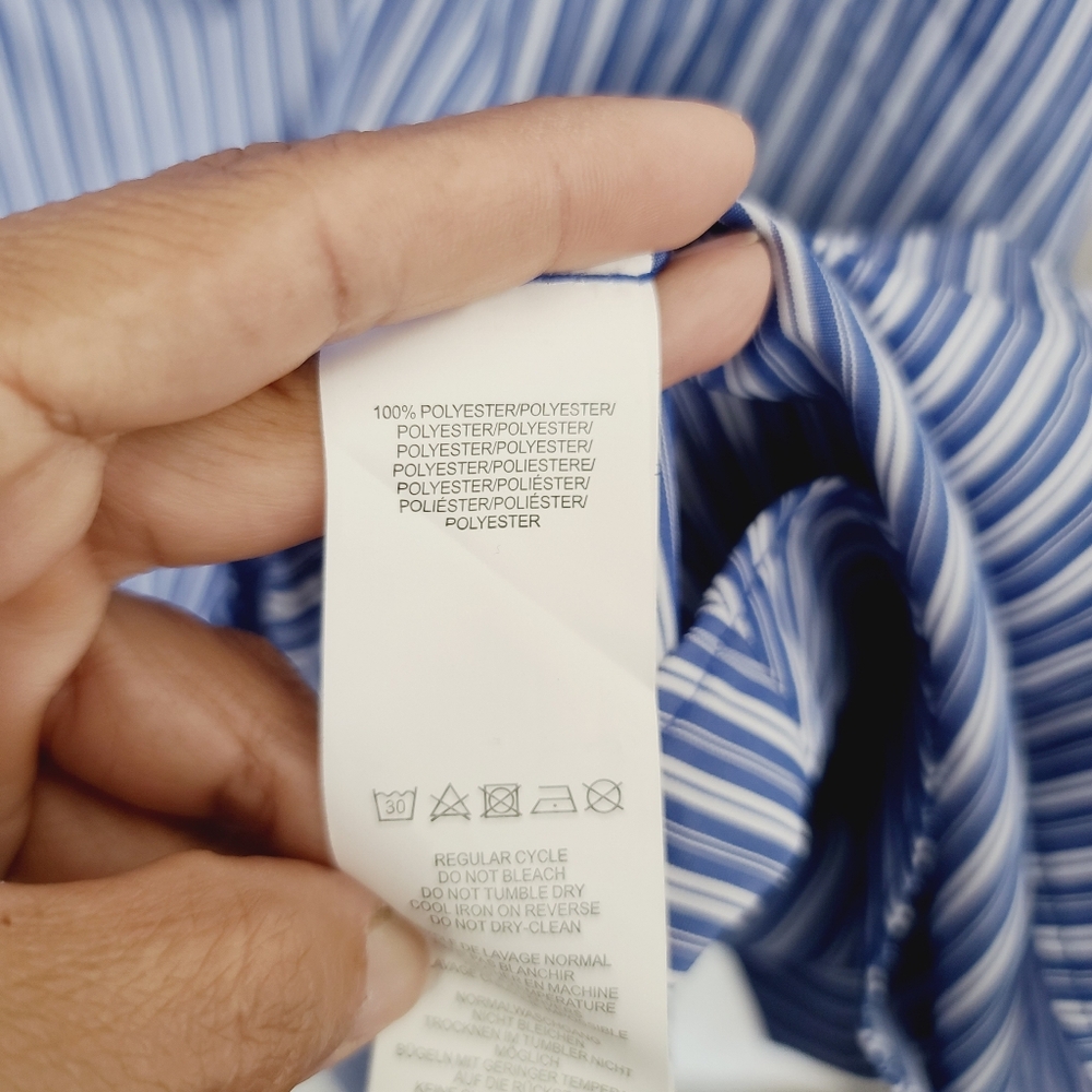 Anthropologie Blue & White Striped V-Neck Midi Sundress - Picture 10 of 10